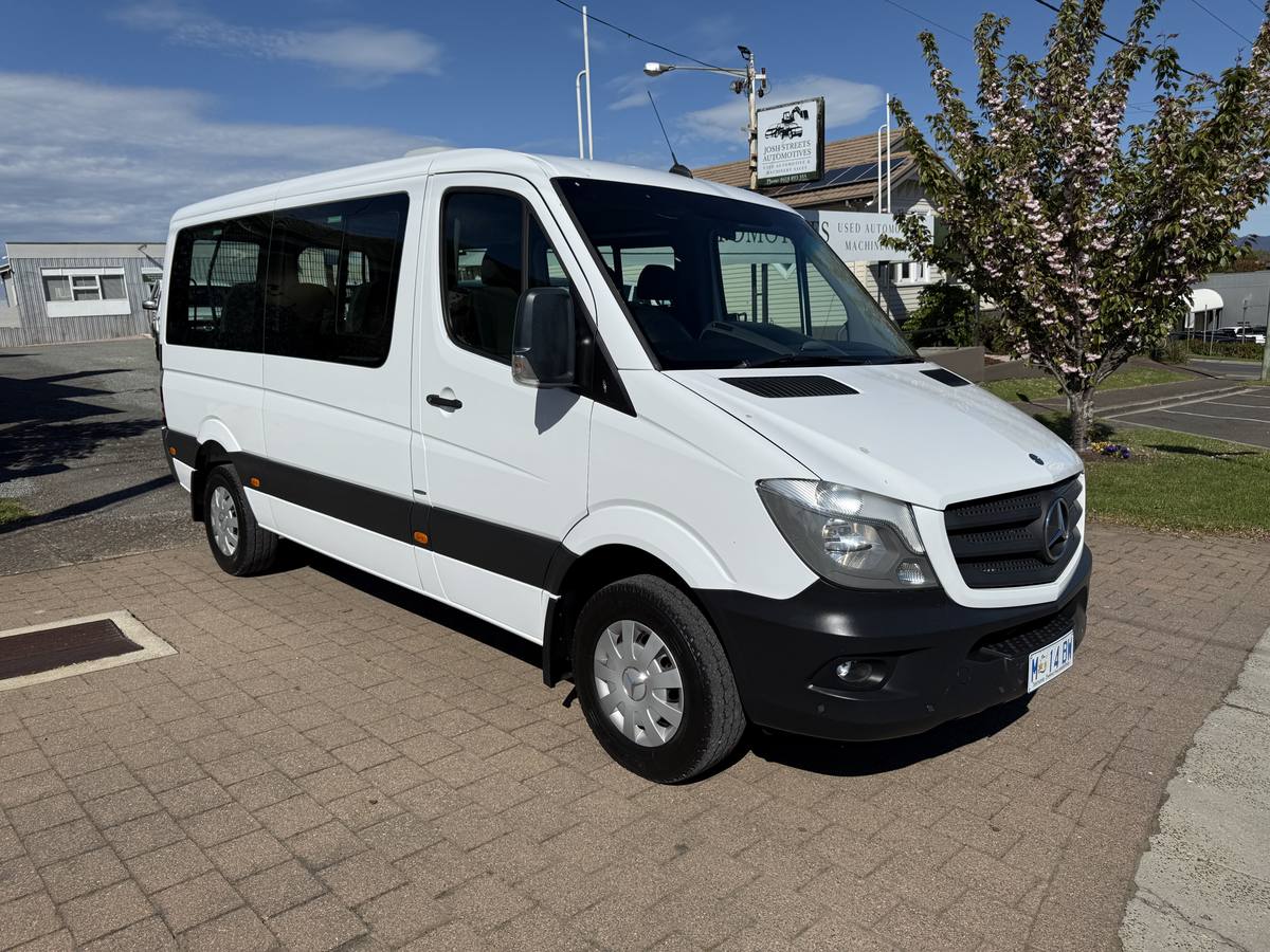 White Mercedes-Benz Sprinter minibus, sold by Streets Automotives in Deloraine